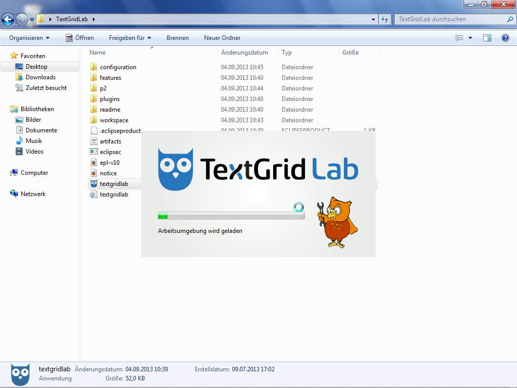 Im TextGridLab anmelden